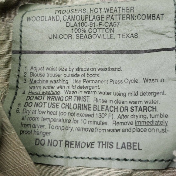 Vintage 90s Mens Camo Cargo Pant US Army 31x29 Button Up Uniform Trouser Ripstop - Picture 9 of 16